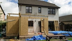 House in process of having extension built