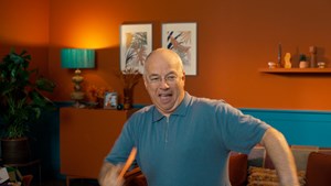 man dancing in the middle of the living room